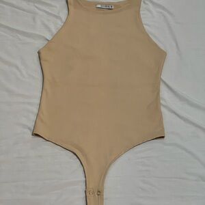 ReoRia Beige Sleeveless Bodysuit
